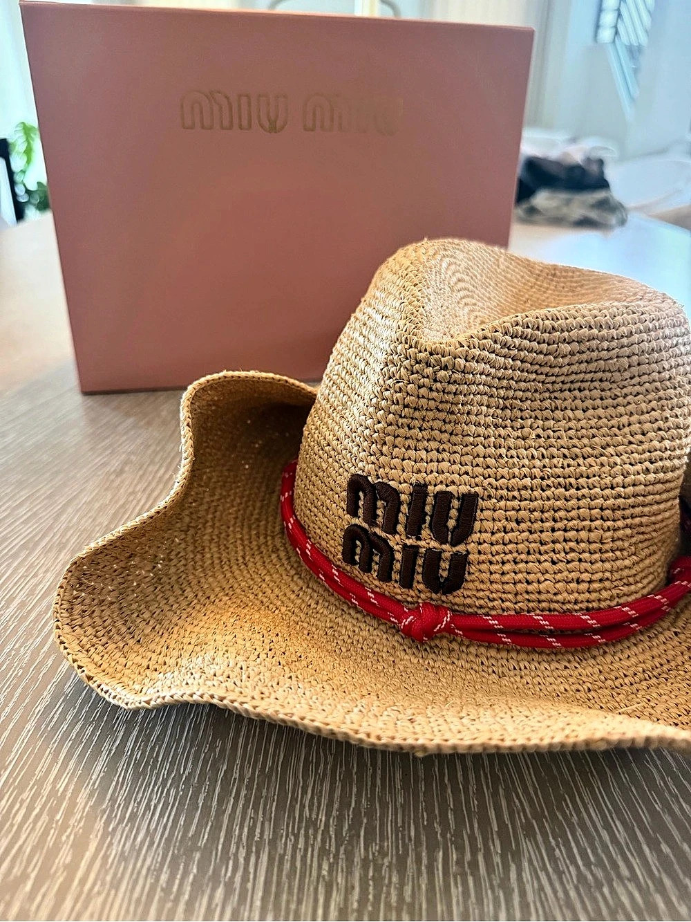 Miu Raffia Raffia Cowboy Hat NWT - Picture 1 of 9